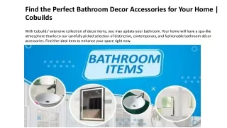 Find the Perfect Bathroom Decor Accessories for Your Home | Cobuilds