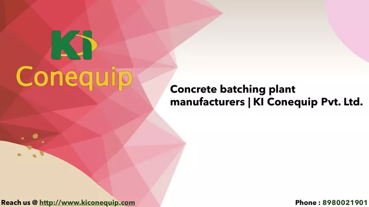concrete batching plant manufacturers ki conequip