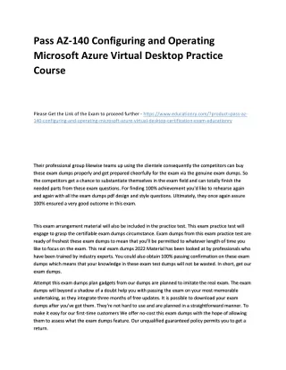 pass az 140 configuring and operating microsoft