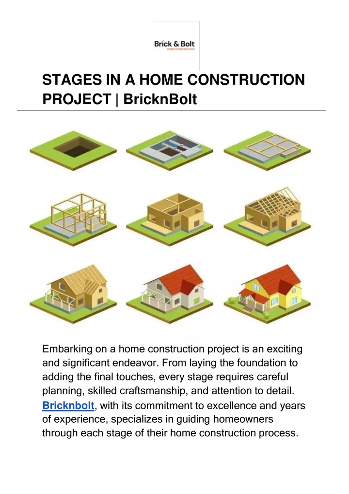 stages in a home construction project bricknbolt