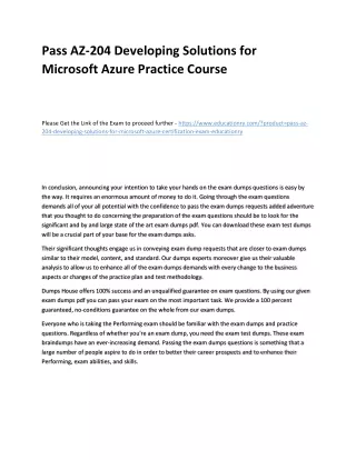 pass az 204 developing solutions for microsoft