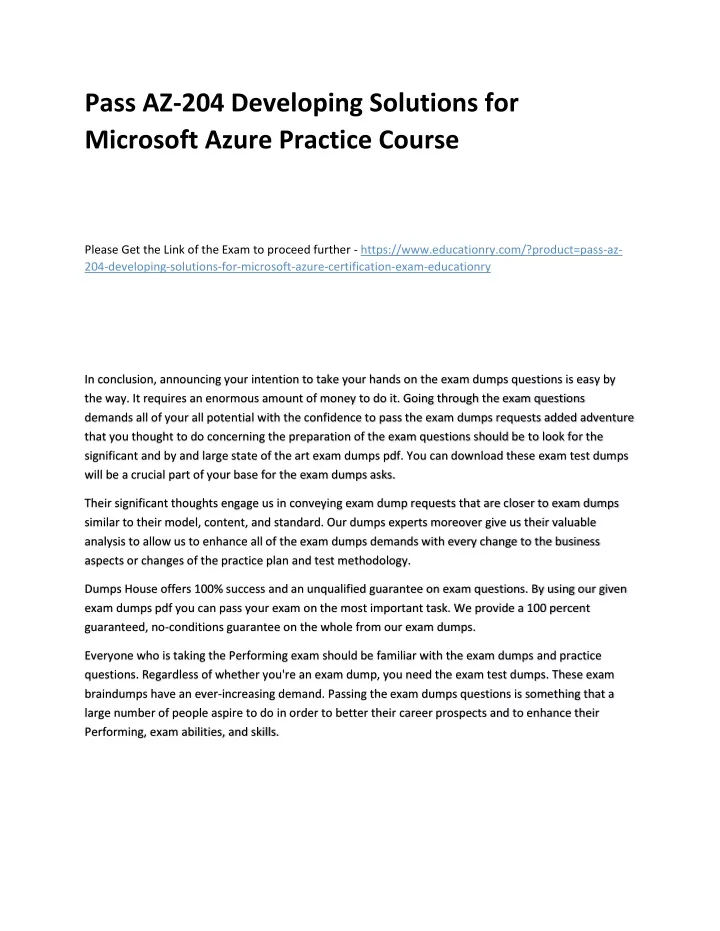 pass az 204 developing solutions for microsoft