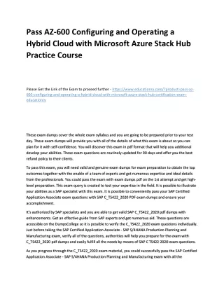 pass az 600 configuring and operating a hybrid