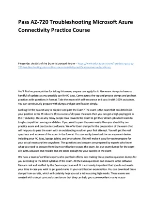 pass az 720 troubleshooting microsoft azure