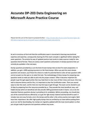 accurate dp 203 data engineering on microsoft