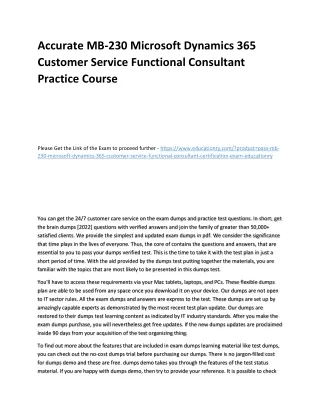 accurate mb 230 microsoft dynamics 365 customer