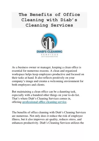 Commercial Cleaning Sydney | Commercial Cleaning Services Sydney | Office Cleani