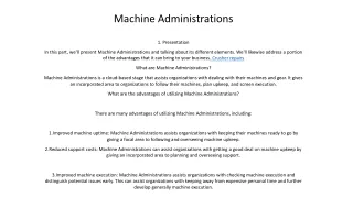 machine administrations
