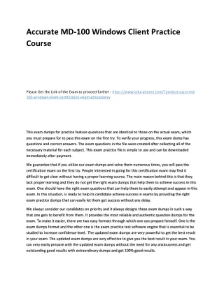 accurate md 100 windows client practice course