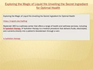 Exploring the Magic of Liquid IVs Unveiling