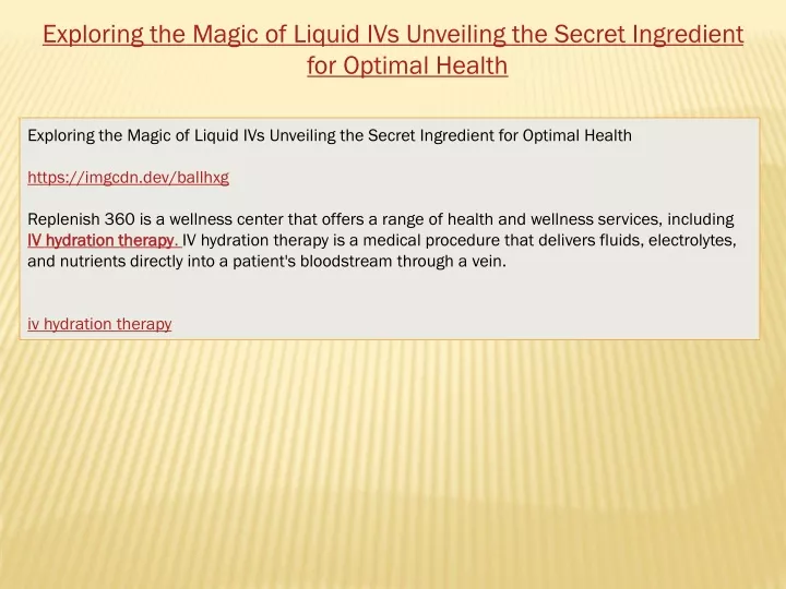exploring the magic of liquid ivs unveiling the secret ingredient for optimal health