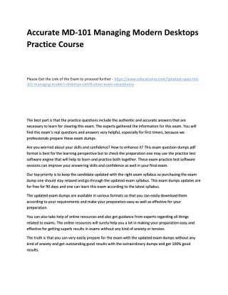 accurate md 101 managing modern desktops practice