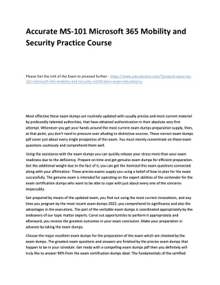 accurate ms 101 microsoft 365 mobility