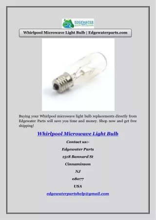 Whirlpool Microwave Light Bulb | Edgewaterparts.com