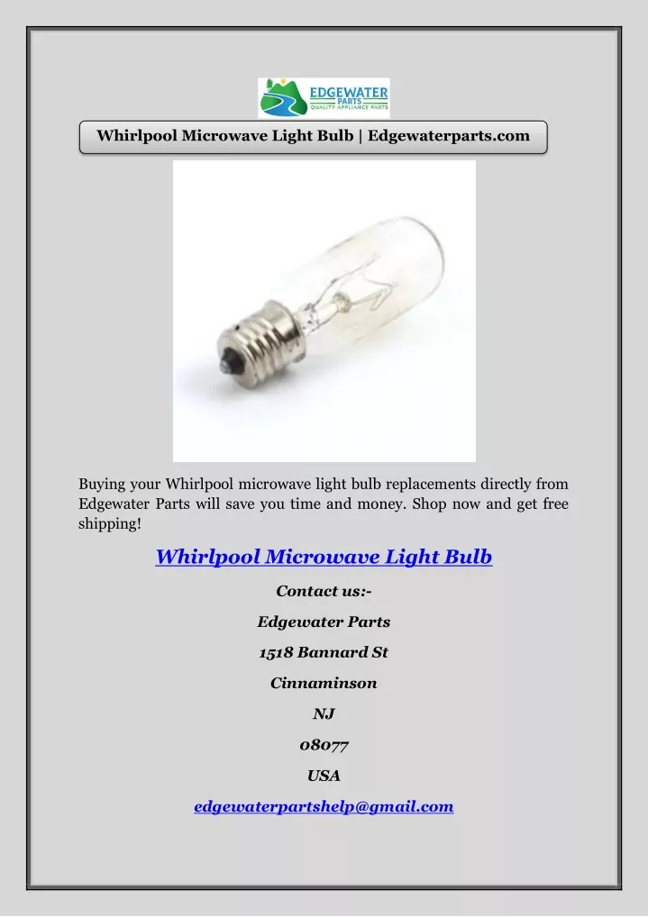 whirlpool microwave light bulb edgewaterparts com