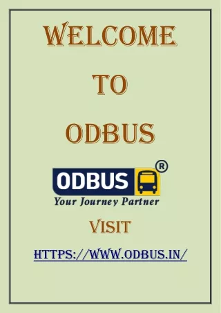 Simplify Your Travel Plans with ODBUS - The Best Online Bus Booking Portal in Odisha