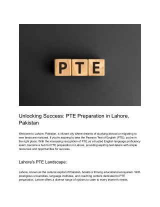 Unlocking Success_ PTE Preparation in Lahore, Pakistan