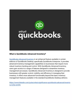 what is quickbooks advanced inventory