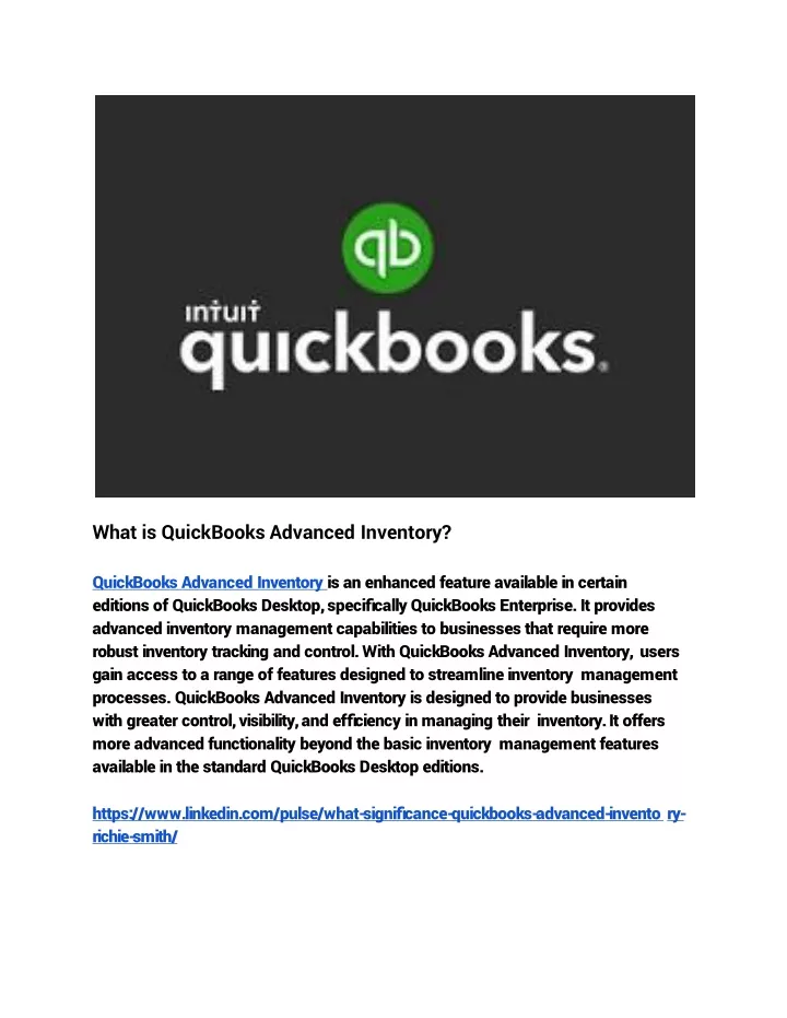 what is quickbooks advanced inventory quickbooks