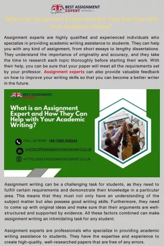 What is an Assignment Expert and How They Can Help with Your Academic Writing