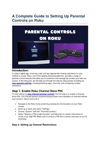 a complete guide to setting up parental controls