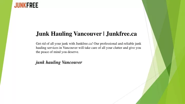 junk hauling vancouver junkfree