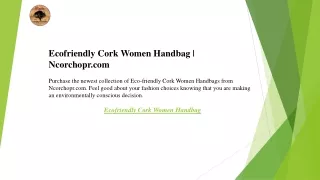Ecofriendly Cork Women Handbag  Ncorchopr.com