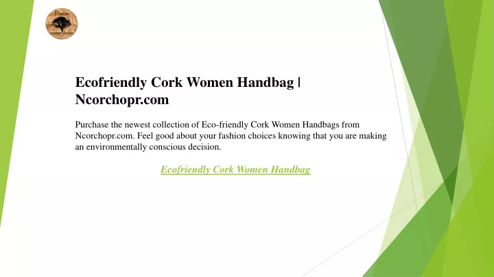 ecofriendly cork women handbag ncorchopr
