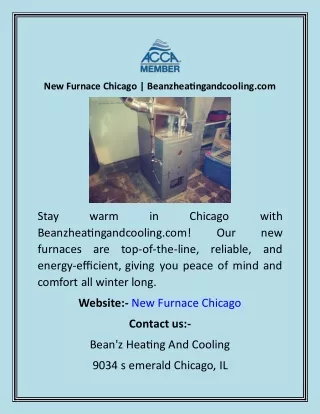New Furnace Chicago  Beanzheatingandcooling