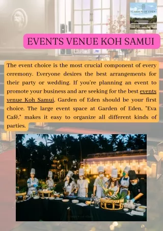 VISIT GARDEN OF EDEN FOR BEST EVENTS VENUE IN KOH SAMUI!
