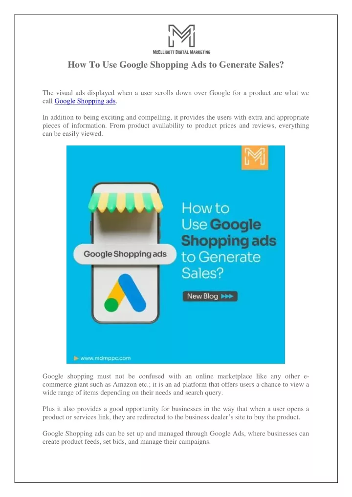 how to use google shopping ads to generate sales