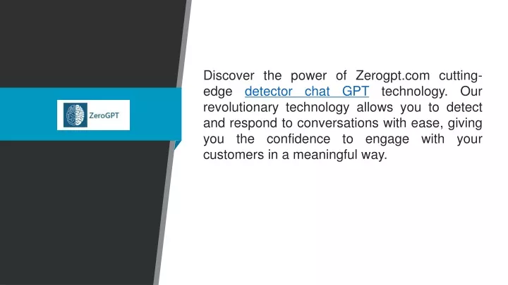 discover the power of zerogpt com cutting edge