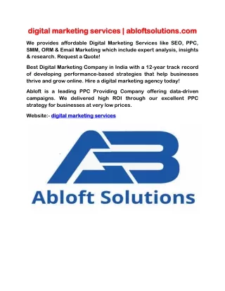 digital marketing services | abloftsolutions.com