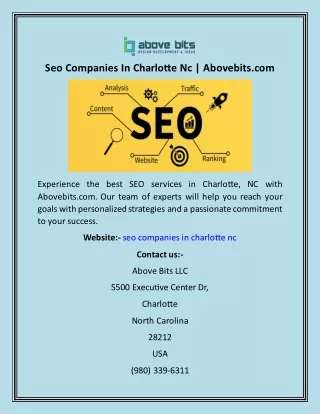 Seo Companies In Charlotte Nc  Abovebits