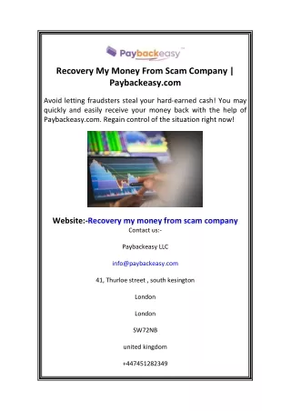 recovery my money from scam company paybackeasy