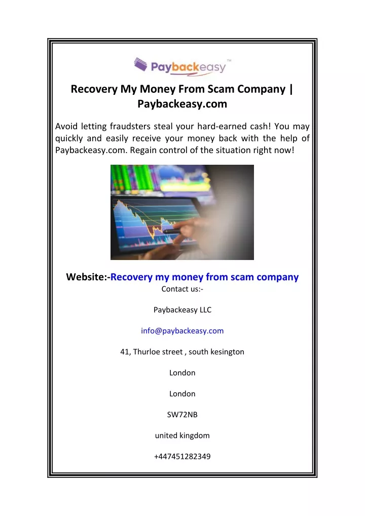 recovery my money from scam company paybackeasy