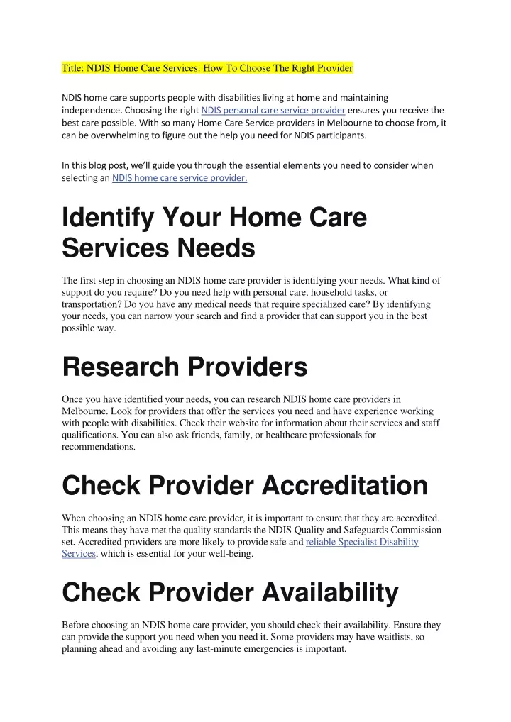 title ndis home care services how to choose