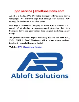 ppc service | abloftsolutions.com