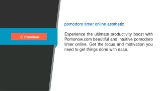 Pomodoro Timer Online Aesthetic  Pomonow.com