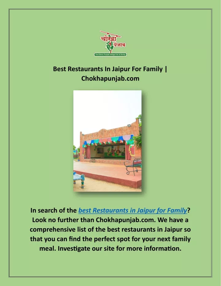 best restaurants in jaipur for family