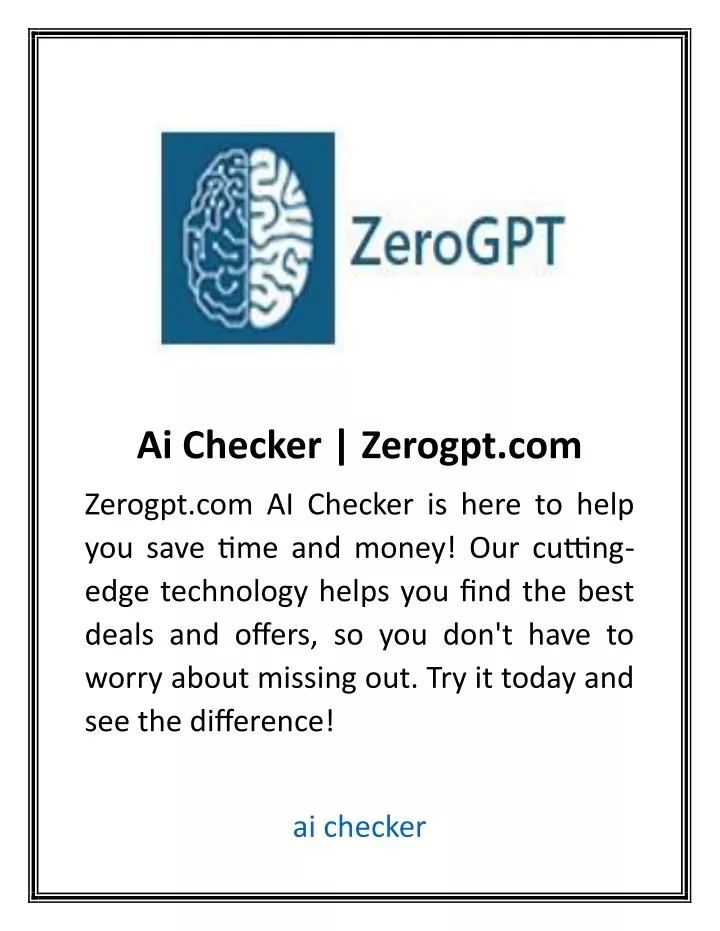 ai checker zerogpt com