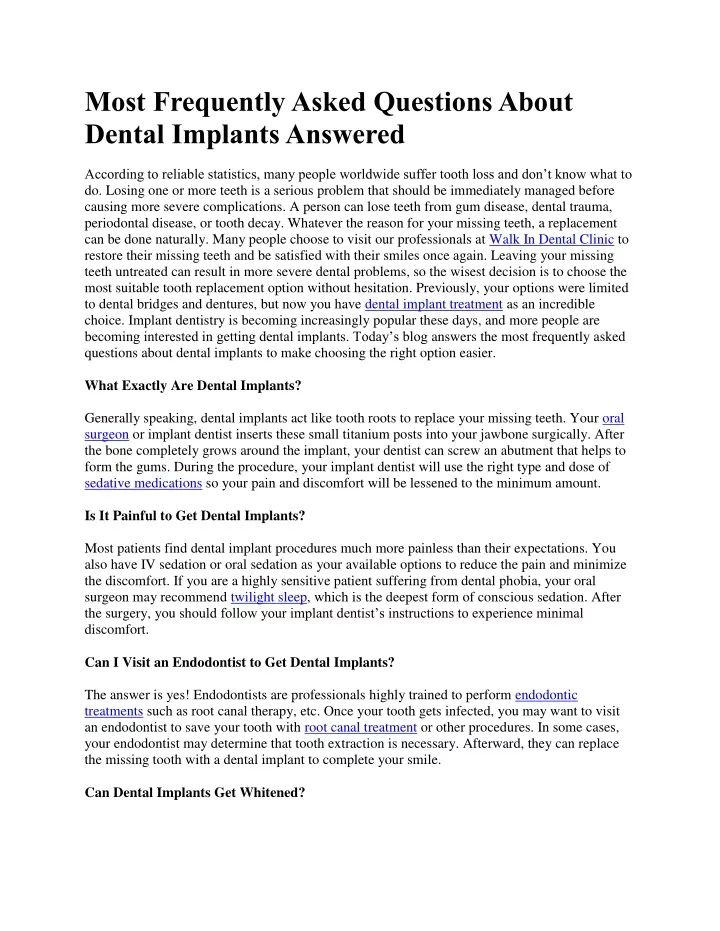 most frequently asked questions about dental