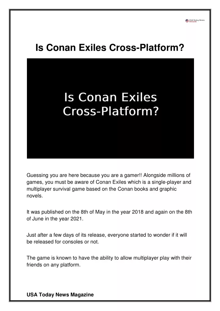 is conan exiles cross platform