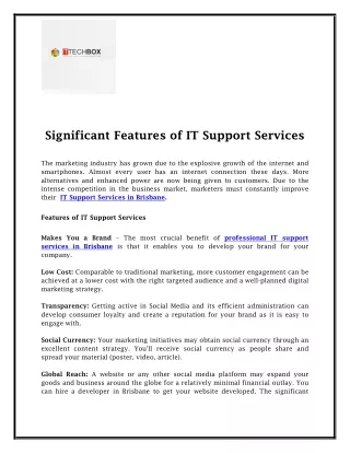 Professional It Support Services Brisbane