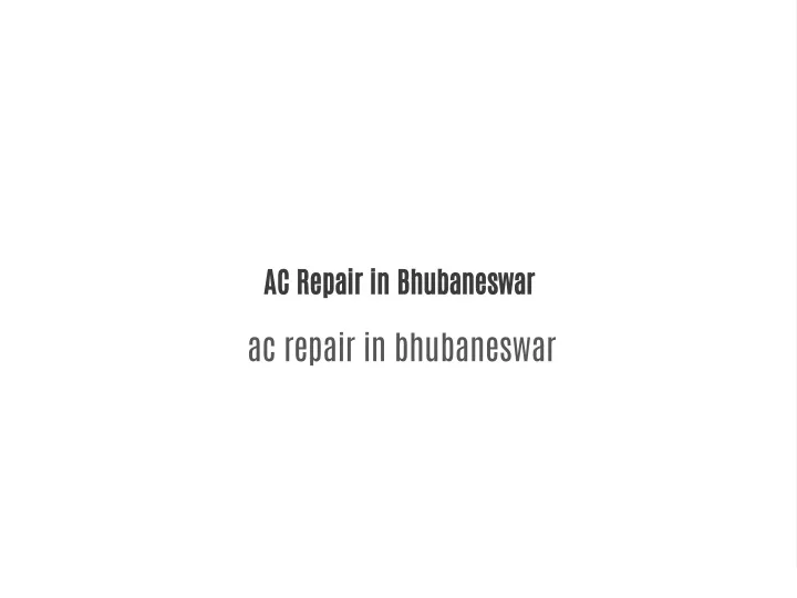 ac repair in bhubaneswar