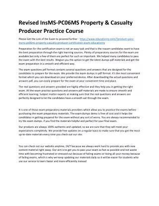 revised insms pc06ms property casualty producer