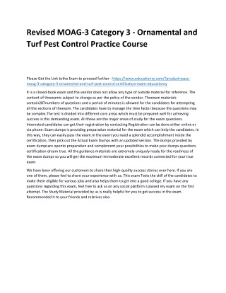 revised moag 3 category 3 ornamental and turf