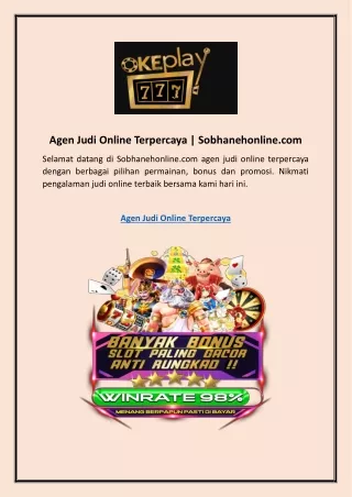 Agen Judi Online Terpercaya | Sobhanehonline.com
