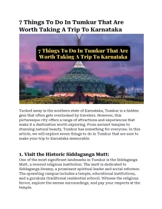 7 Things To Do In Tumkur That Are Worth Taking A Trip To Karnataka