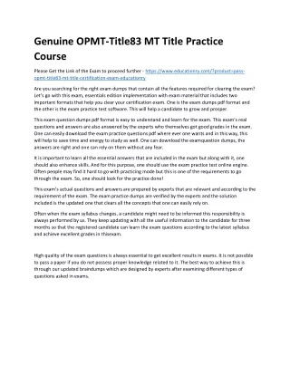 genuine opmt title83 mt title practice course